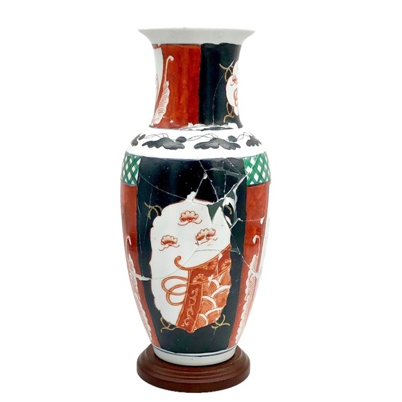 Kintsugi Vase Imari Victorian Style Gold Crack Personal Growth Gift Coming Soon! - Picture 11 of 12
